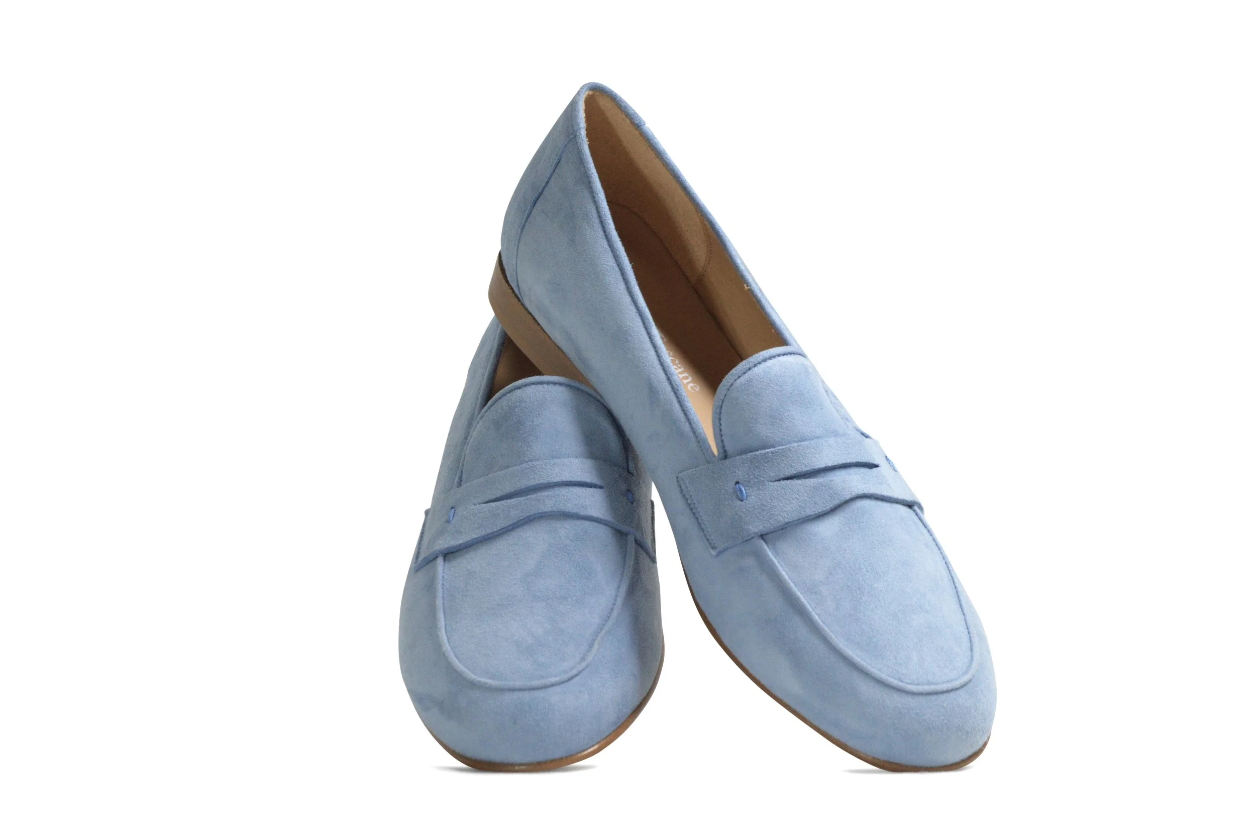 Light blue 2025 suede loafers